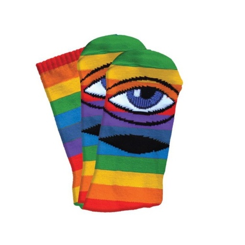 Toy Machine Socks Sect Eye Rainbow Crew Sock Multi Coloured