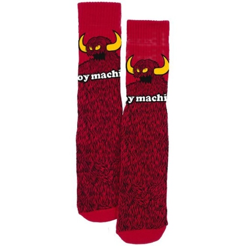 Toy Machine Socks Furry Monster Sock Red