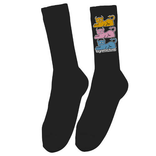 Toy Machine Socks Triple Cat Black