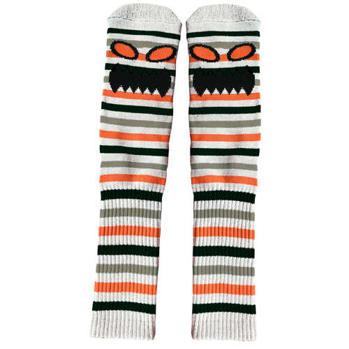 Toy Machine Socks Monster Face Mini Stripes Grey