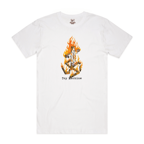 Toy Machine Tee Charred Cross V2 White