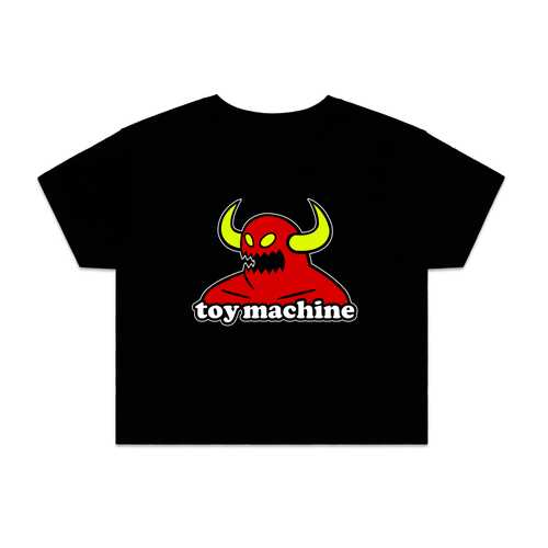 Toy Machine Women's Crop Tee Monster Black