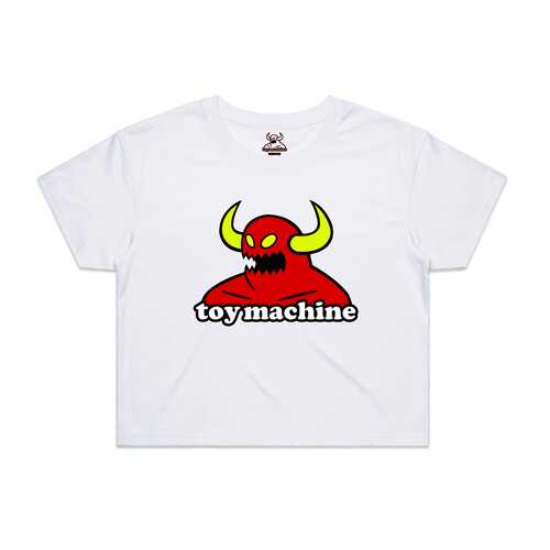 Toy Machine Women's Crop Tee Monster White