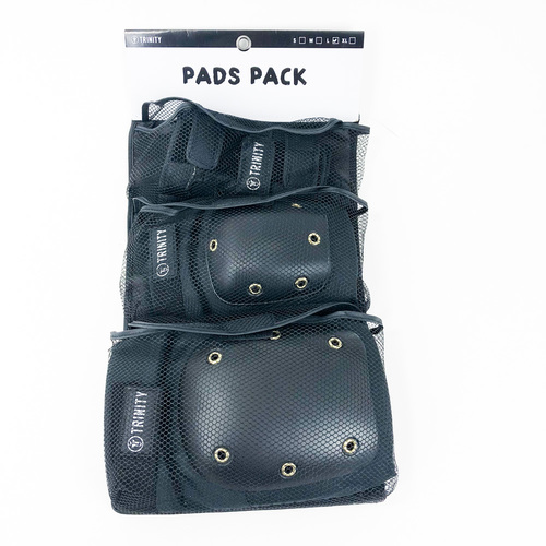 Trinity Pad Pack 2.0 (L) Black/Black 2 x Knee Pads/Elbow Pads/Wrist Guards