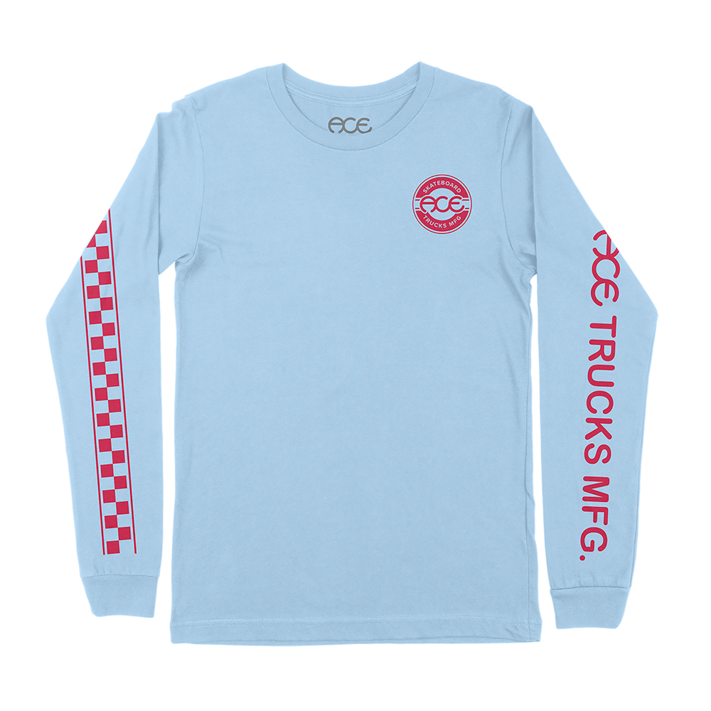 Ace LS Tee (S) Retro Jersey Flags Blue