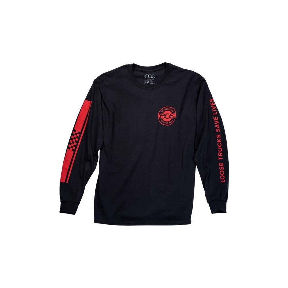 Ace LS Tee (M) Retro Jersey Black