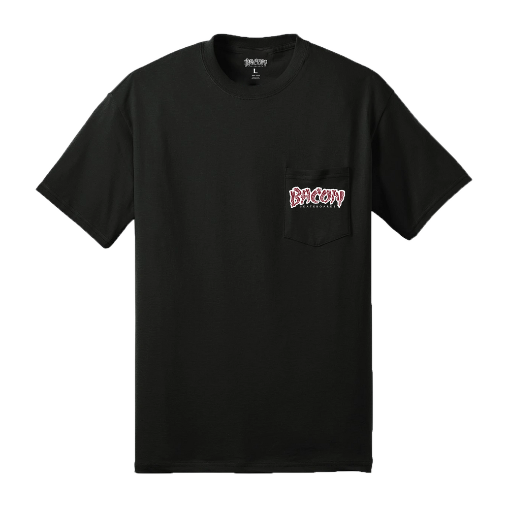 Bacon Tee Logo Pocket Black