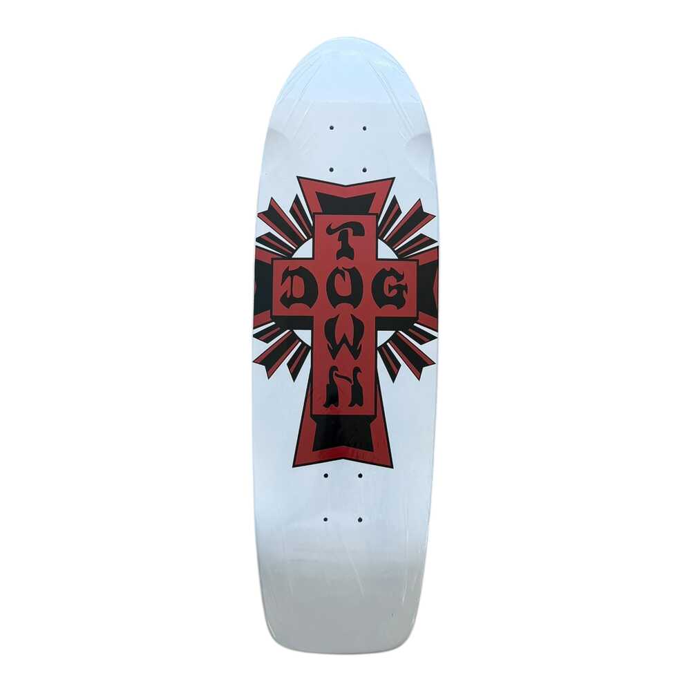 Dogtown Deck 9.0 Cross Logo 70s Rider Gloss White/Metallic Red