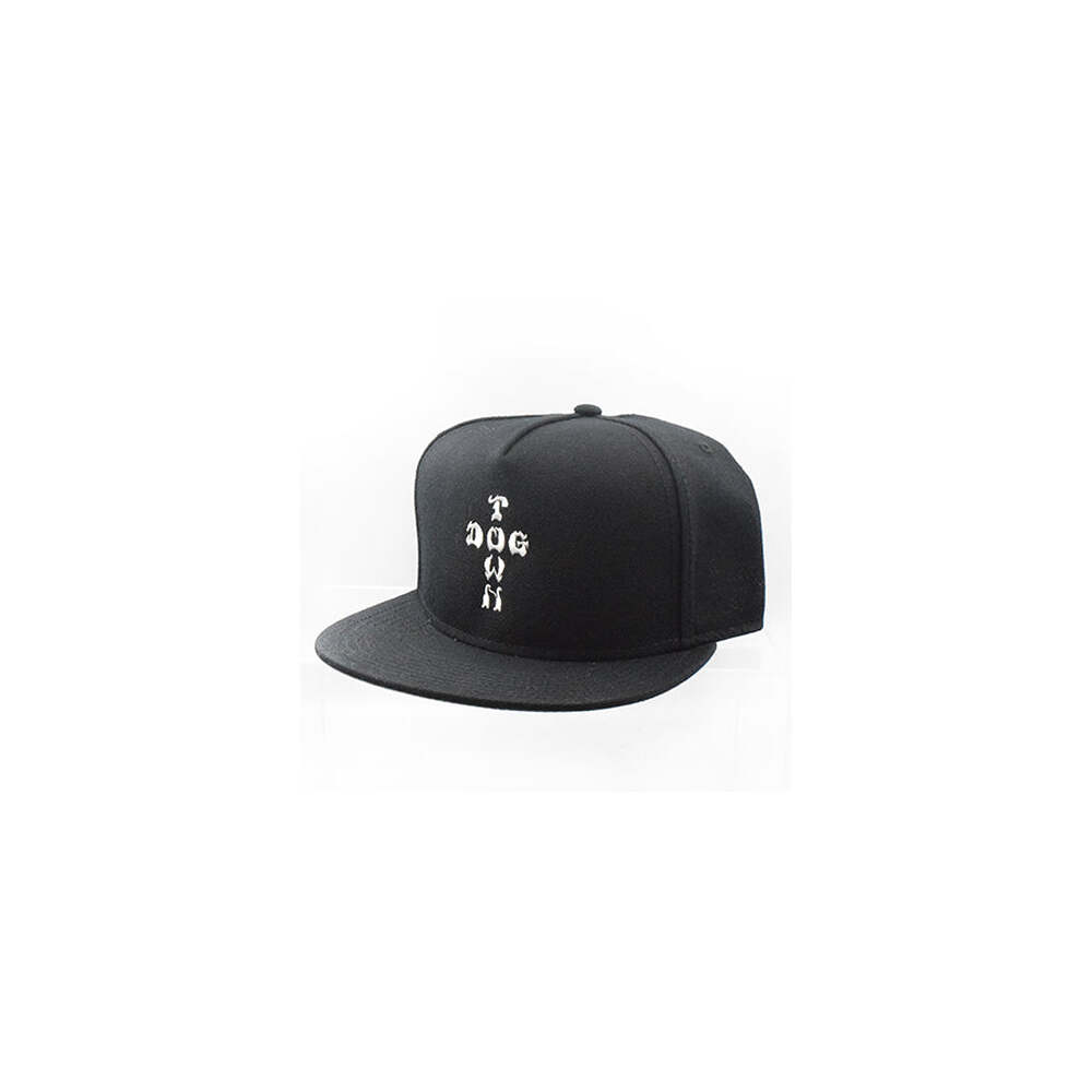 Dogtown Hat Cross Letters Snapback Black 