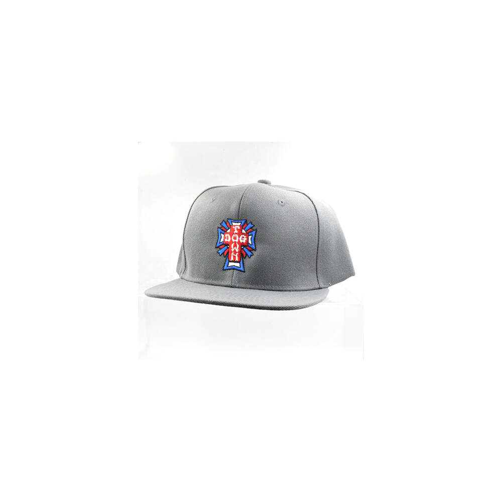 Dogtown Hat Cross Logo USA Snapback Charcoal Grey