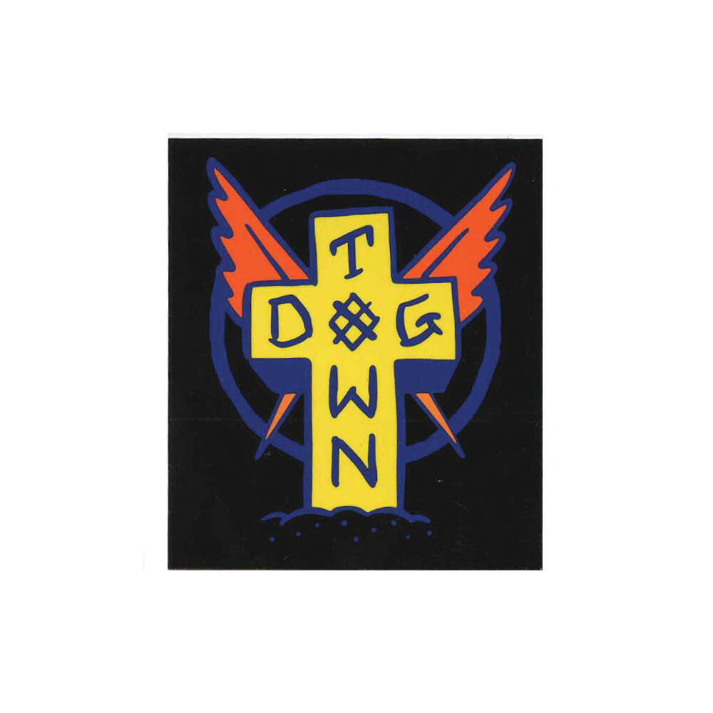 Dogtown Sticker Cross Logo Scratch Black