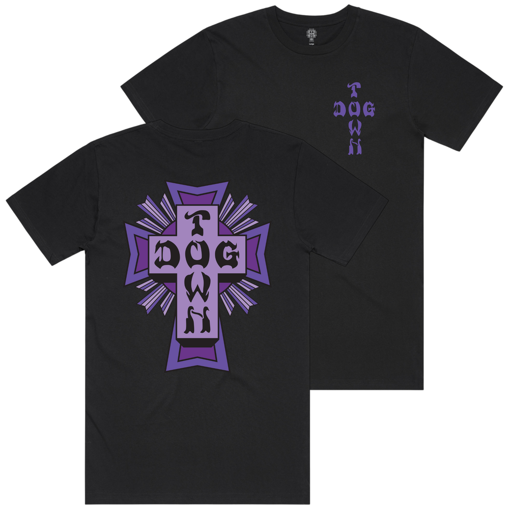 Dogtown Tee Purple Logo (S) Black