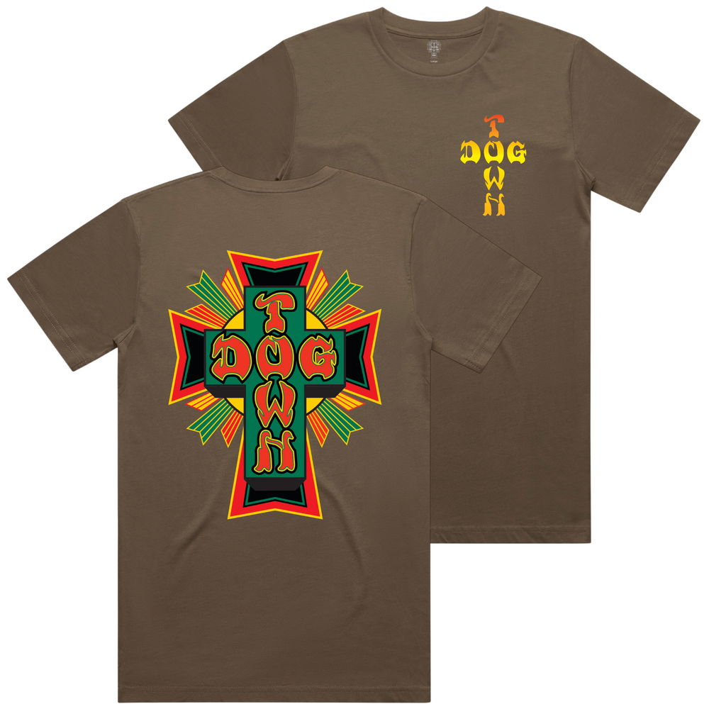 Dogtown Tee Rasta Logo (S) Walnut