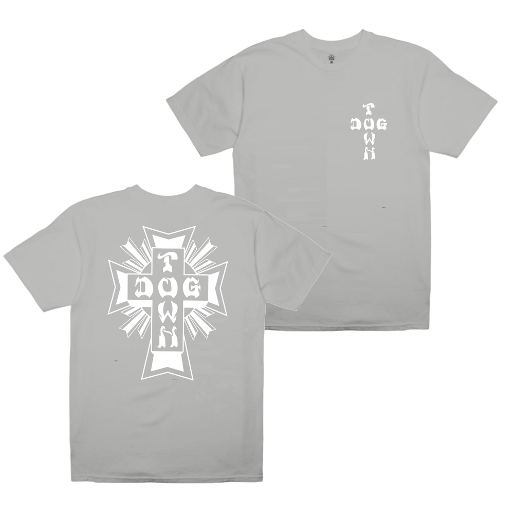 Dogtown Tee (Kids 2) Mono Cross Logo Grey Marle