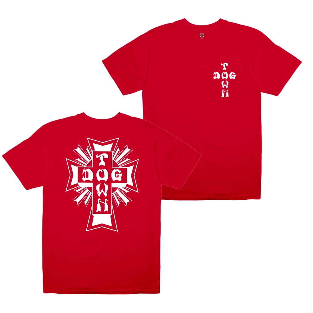 Dogtown Tee (Kids 2) Mono Cross Logo Red