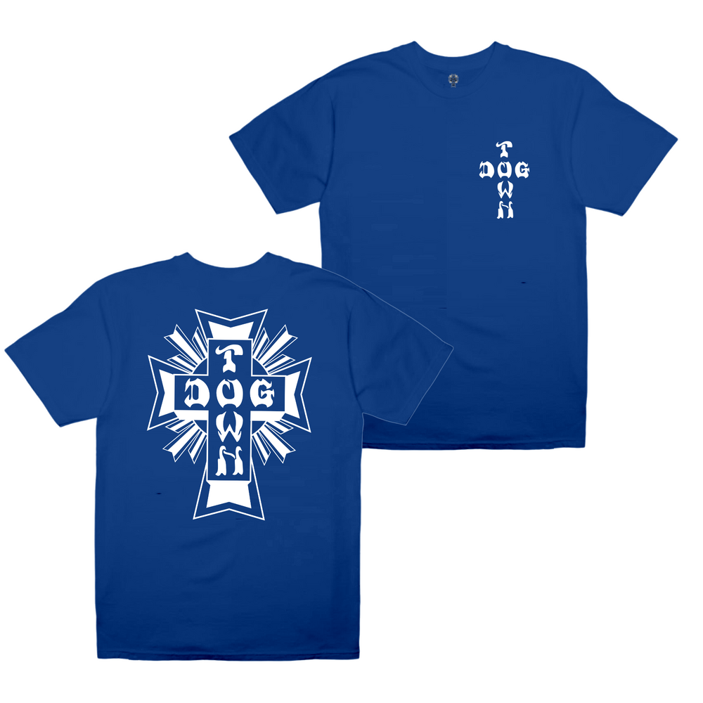 Dogtown Tee (Kids 2) Mono Cross Logo Royal Blue