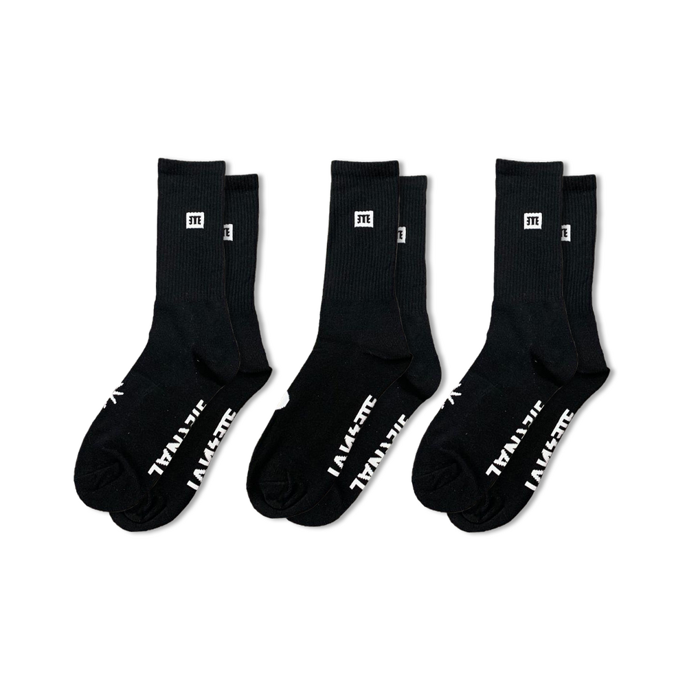 Eternal Socks 3 Pack (2-6) Black