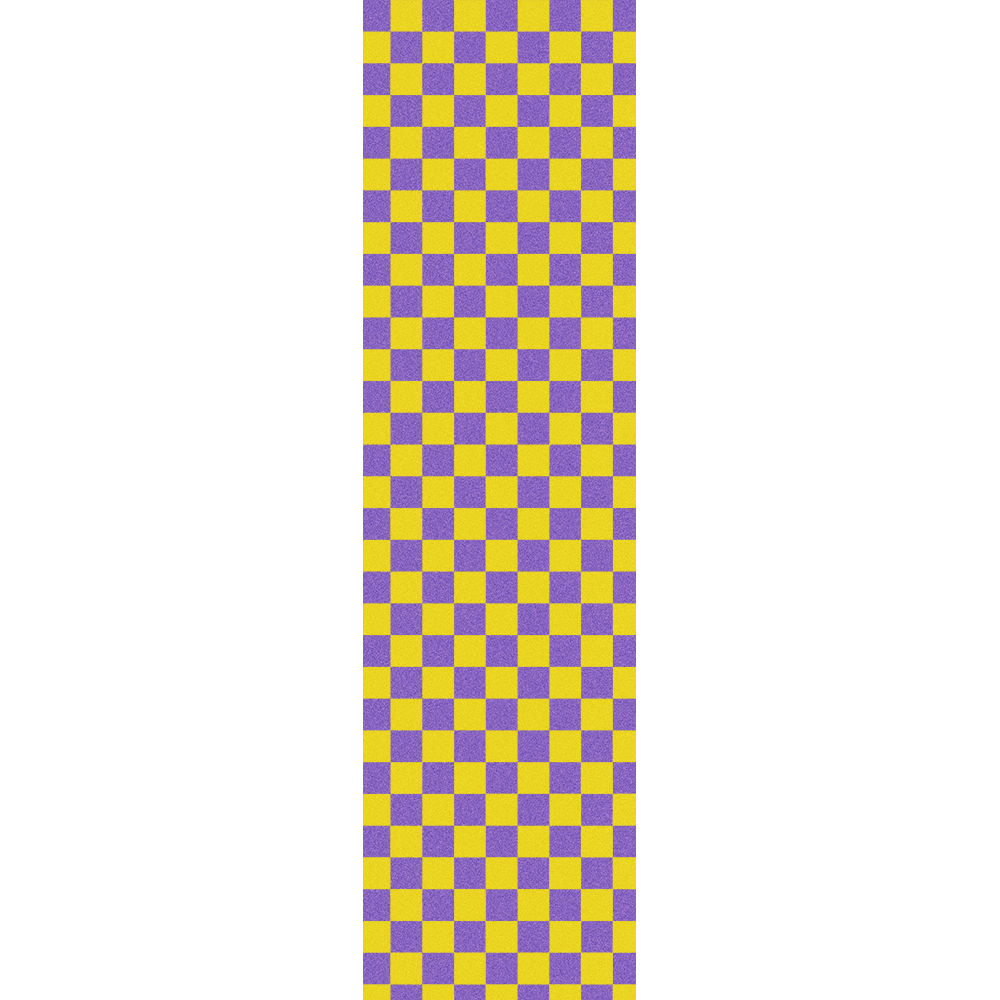 Fruity Griptape (9"x33") Purple/Yellow Checkers  Single Sheet