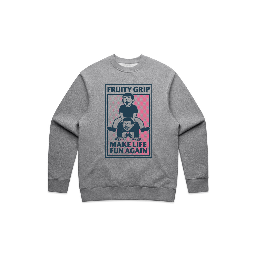 Fruity Grip Sweater Leap Frog (M) Grey Marle