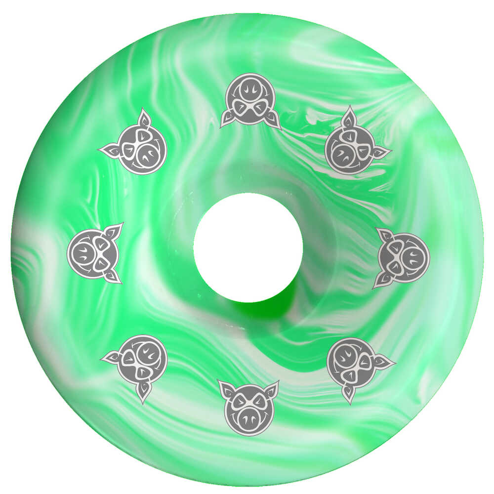 Pig Wheels 55mm (99a) Conical Swirl Green