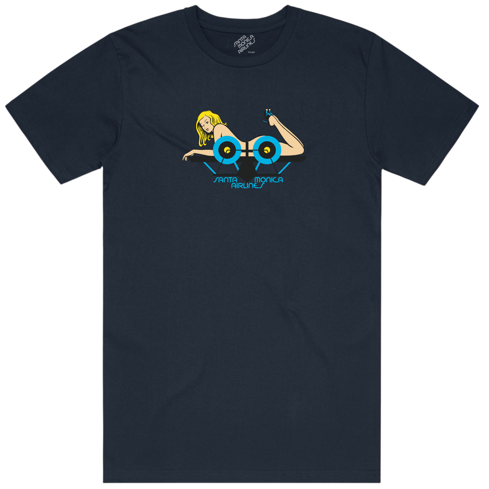 SMA Tee Girl on Plane (S) Navy