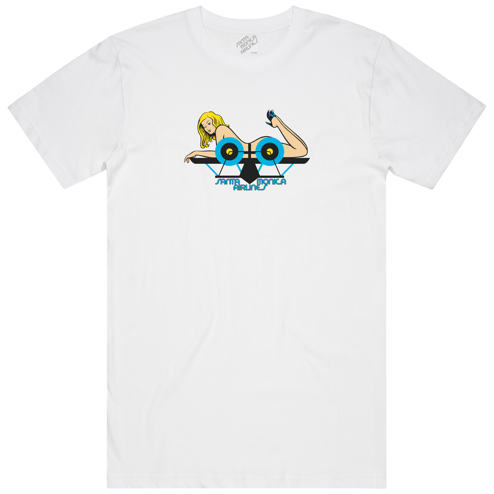 SMA Tee Girl on Plane (S) White