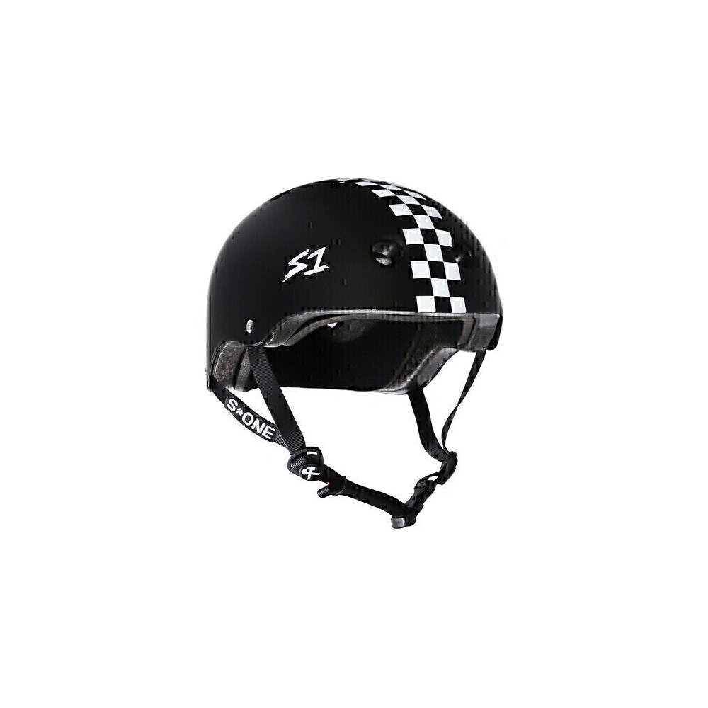 S-One Helmet Lifer (M) Black Matte/White Checkers