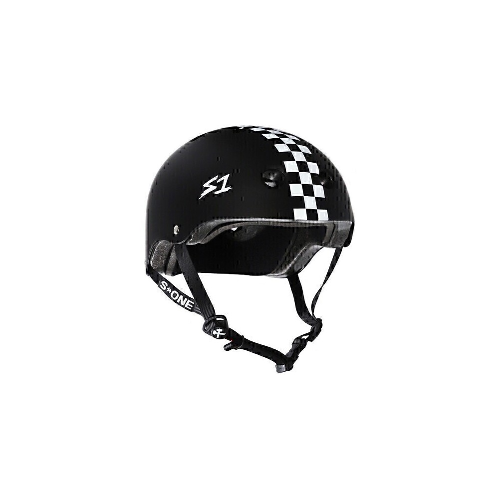 S-One Helmet Lifer (2XL) Black Matte/White Checkers