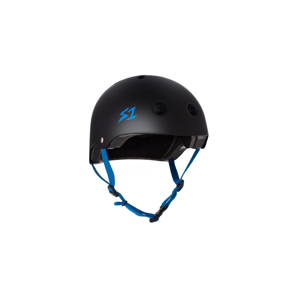 S-One Helmet Lifer (XL) Black Matte/Cyan Straps