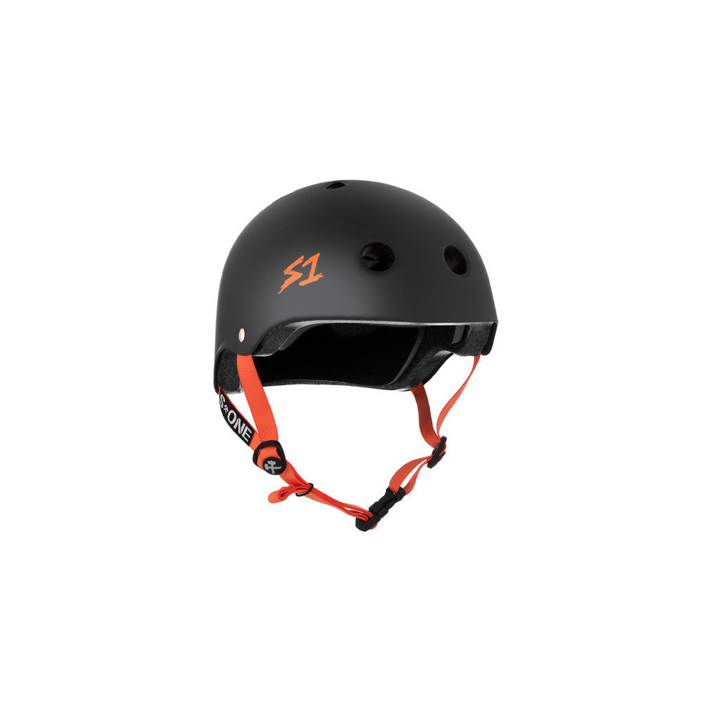 S-One Helmet Lifer (S) Black Matte/Orange Straps