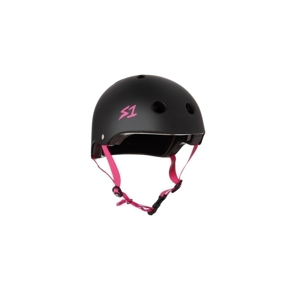 S-One Helmet Lifer (2XL) Black Matte/Pink Straps