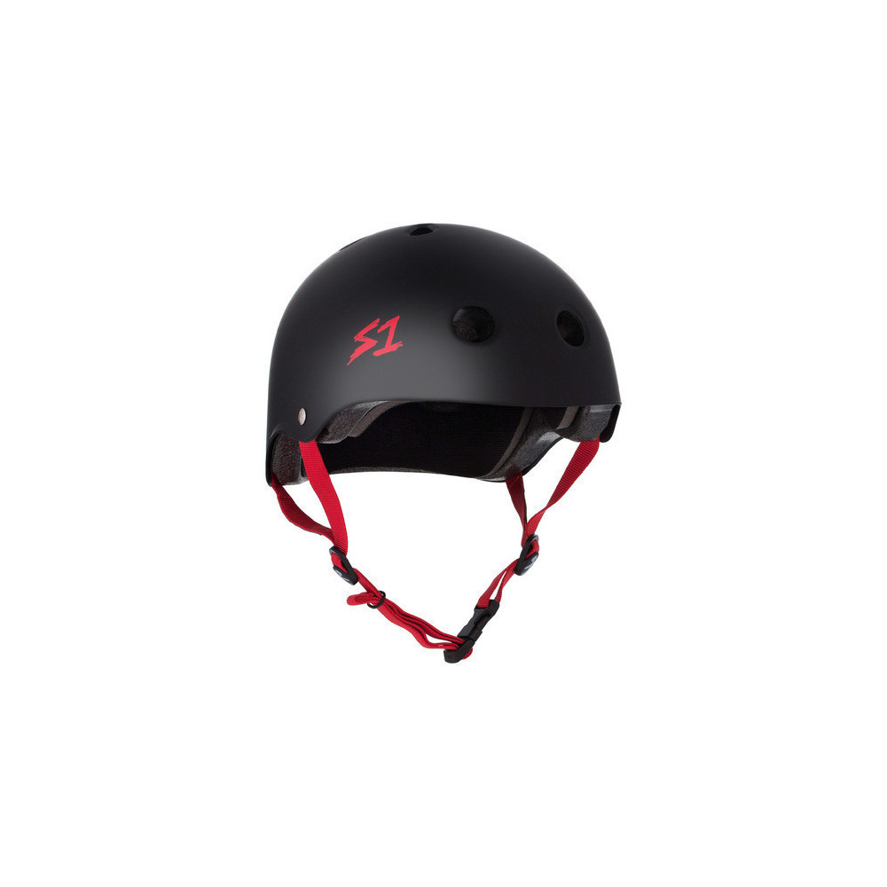 S-One Helmet Lifer (L) Black Matte/Red Straps 