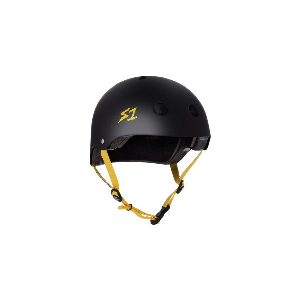 S-One Helmet Lifer (XS) Black Matte/Yellow Straps 