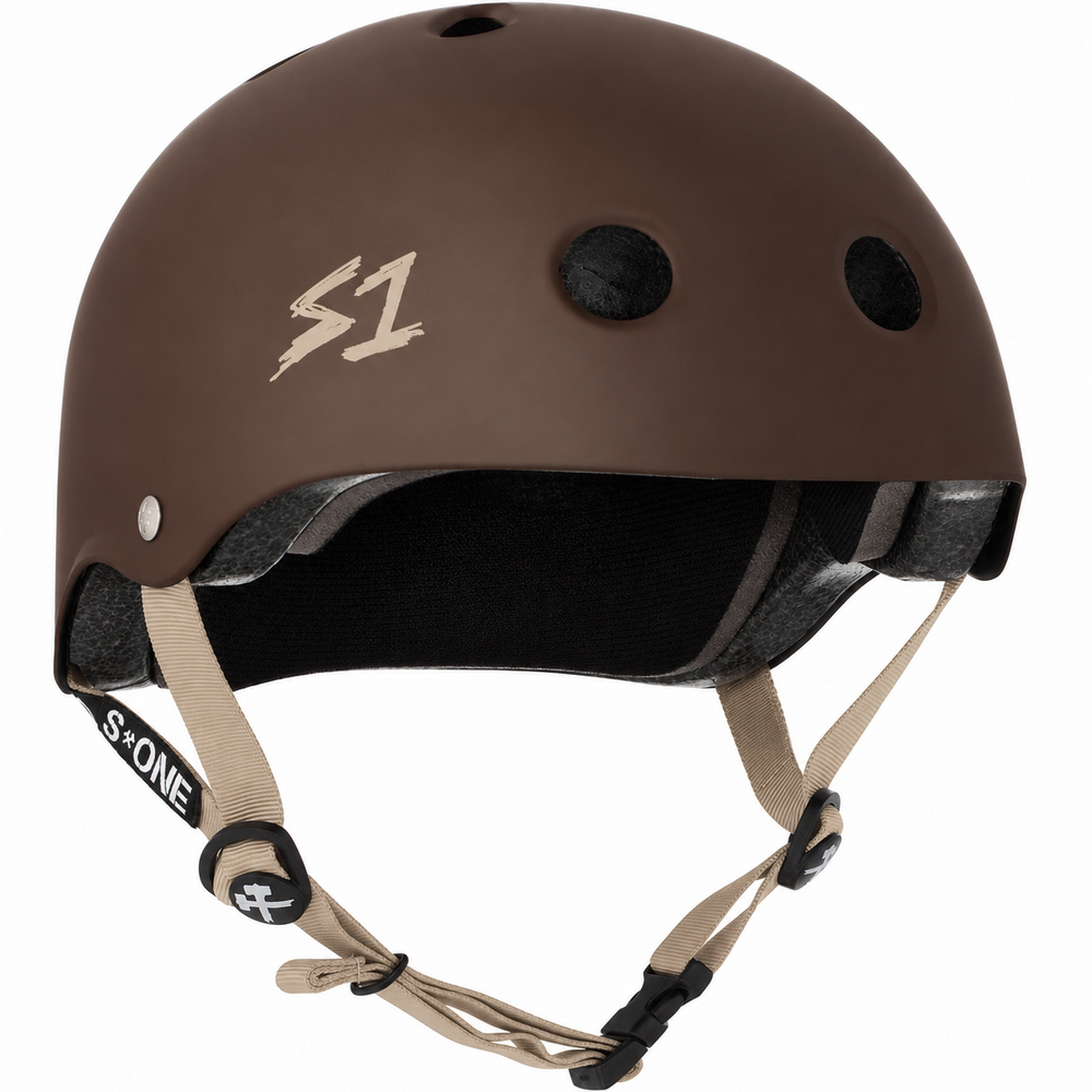 S-One Lifer Helmet Chocolate Matte with Tan Straps