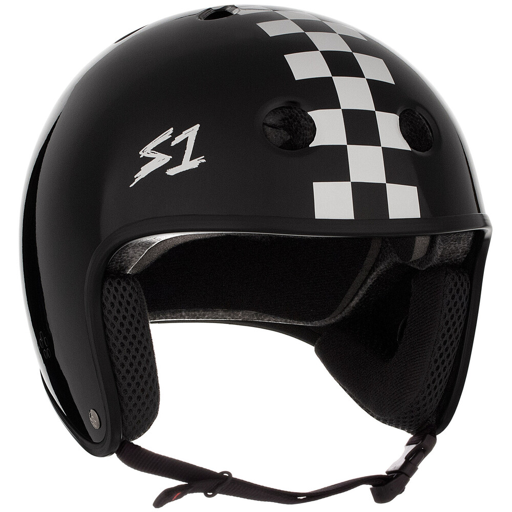 S-One Helmet Retro Lifer (XS) Black Matte/White Checkers