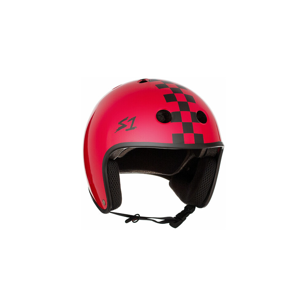 S-One Helmet Retro Lifer (XS) Red Gloss/Black Checkers