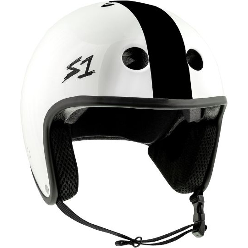 S-One Helmet Retro Lifer (XS) White Gloss/Black Stripes AJ Nelson