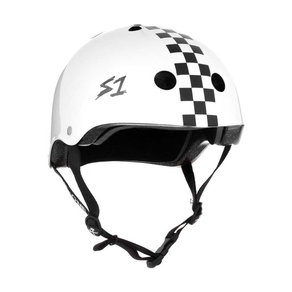 S-One Helmet Mega Lifer White Gloss/Black Checkers
