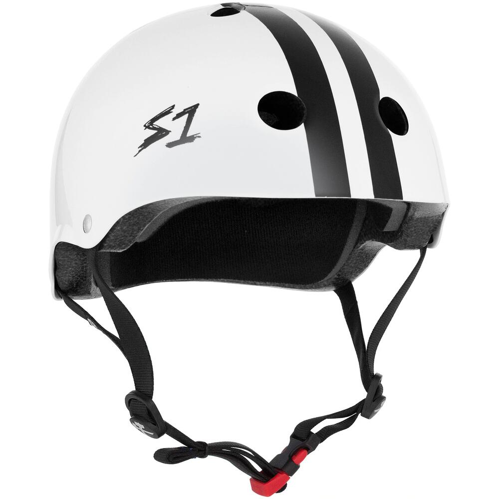 S-One Helmet Mini Lifer (L) White Gloss/Black Stripe