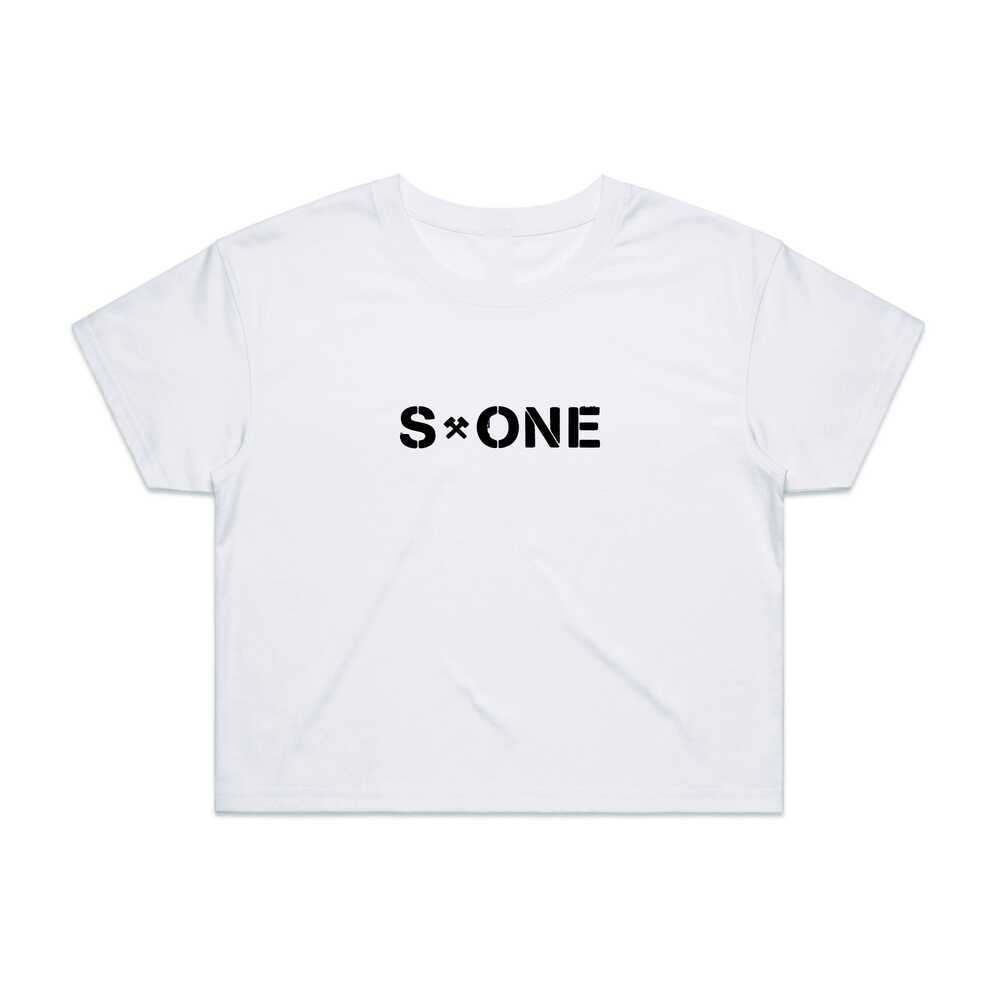 S-One Helmets Women's Crop Tee Logo (XS) White