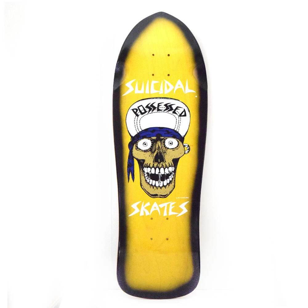 Suicial Skates Deck 10.125 Punk Skull Reissue Black Fade/Assorted Stains