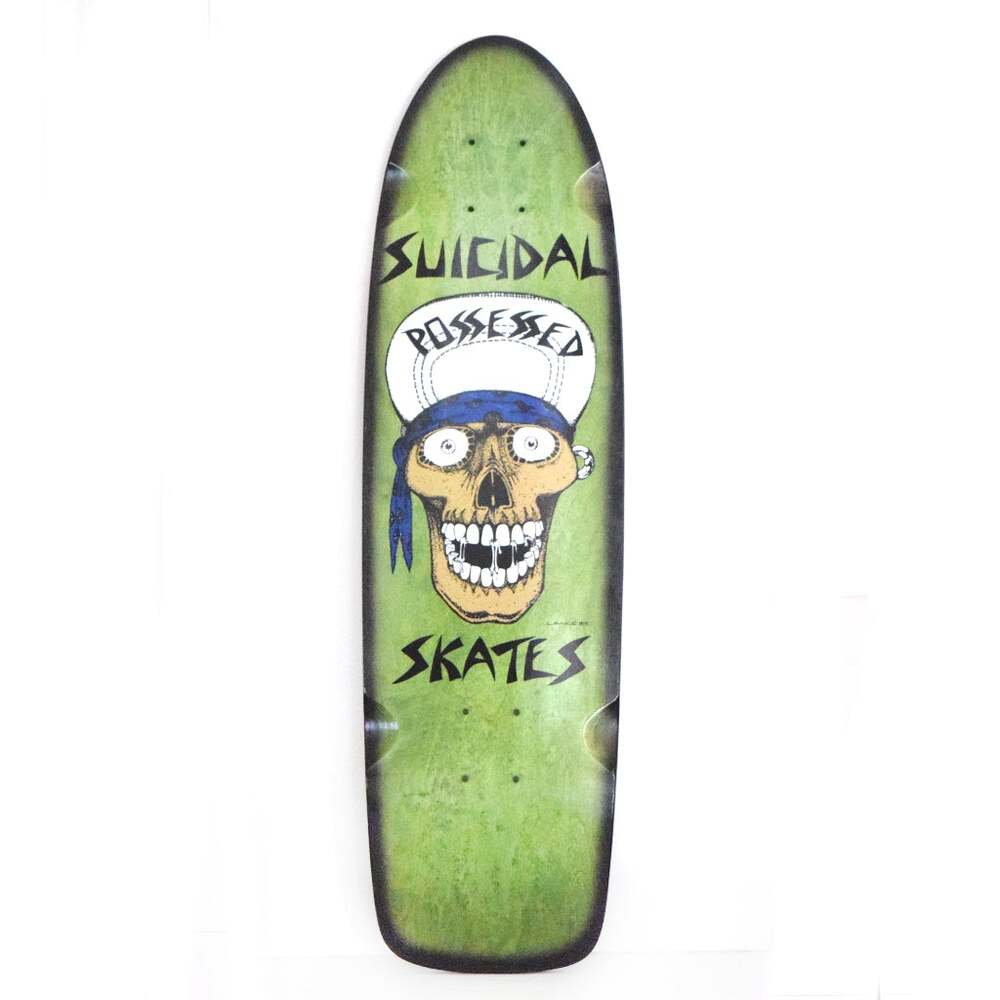 Suicial Skates Deck 8.375 Punk Skull 70's Classic Green/Black Fade