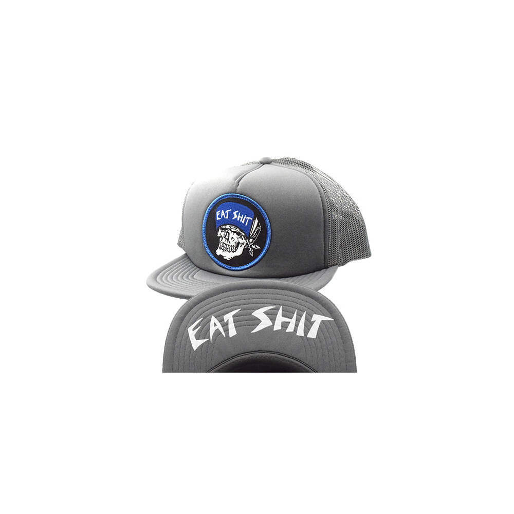 Suicidal Skates Hat Eat Shit Patch Mesh Flip Charcoal Grey