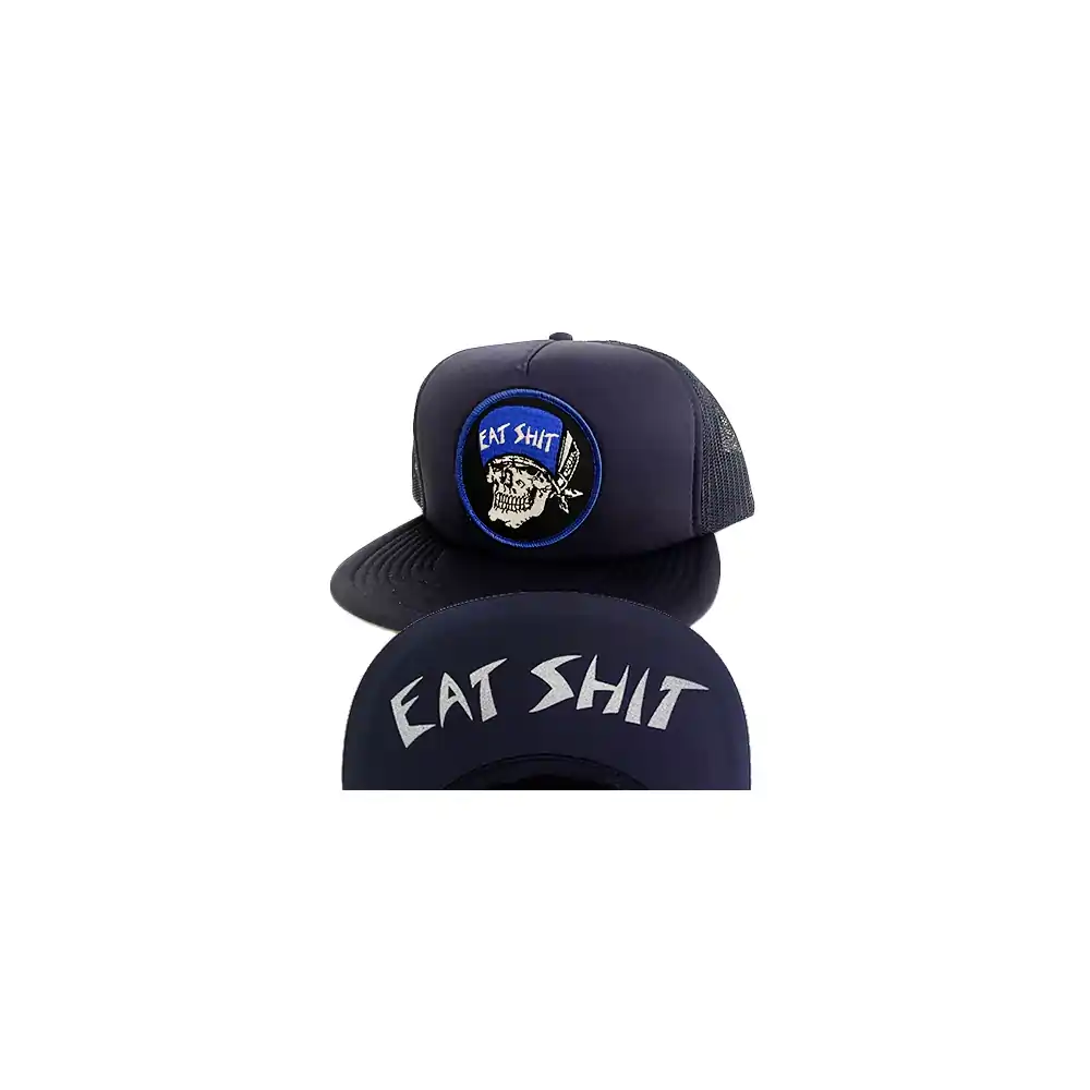 Suicidal Skates Hat Eat Shit Patch Mesh Flip Navy
