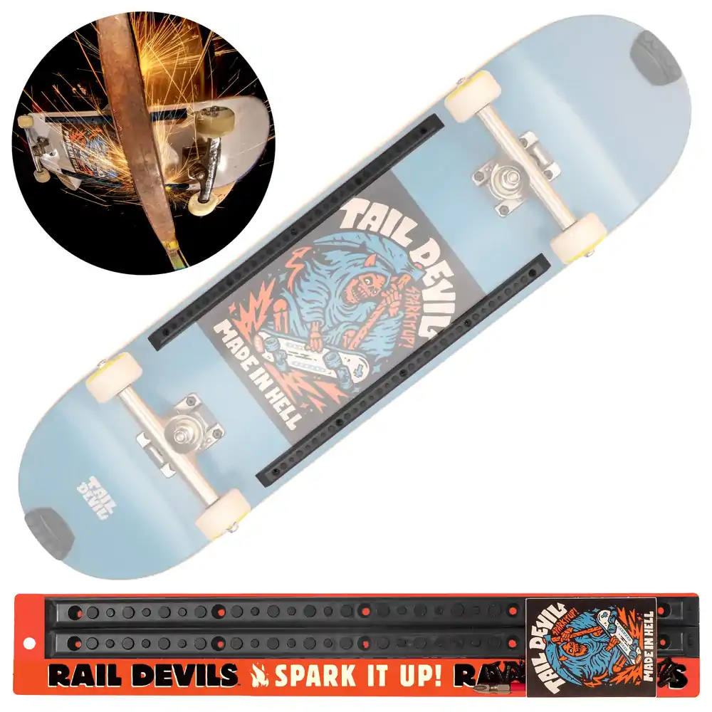 Rail Devil Black Sparking Skateboard Rails Tail Devil