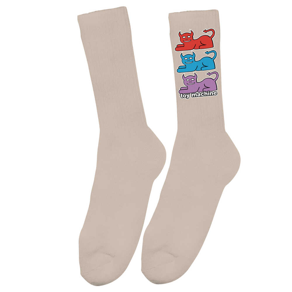 Toy Machine Socks Triple Cat Tan