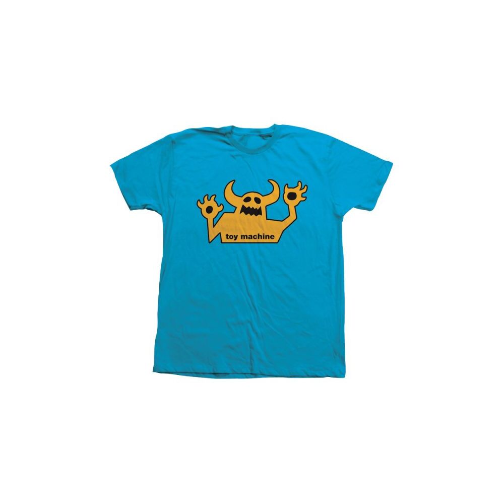 Toy Machine Youth Tee (S) OG Monster Turquoise