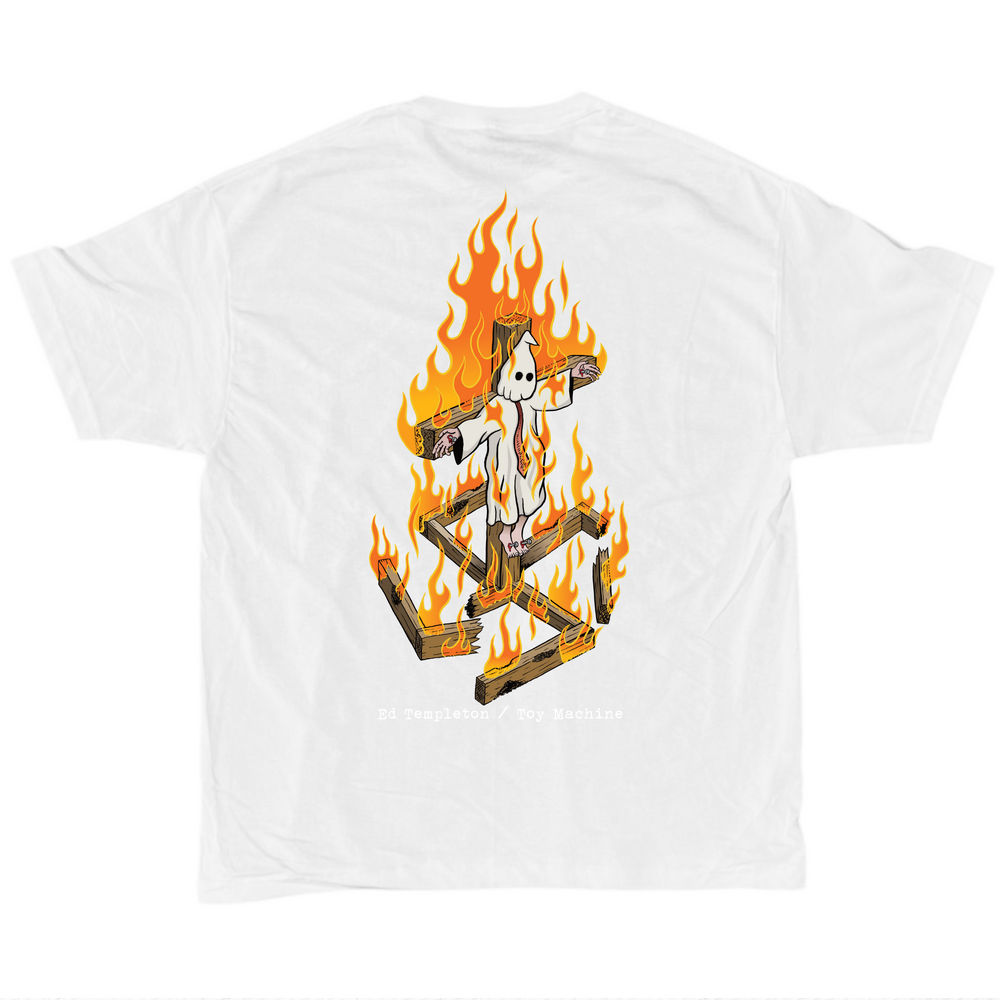 Toy Machine Tee Charred Cross (S) White