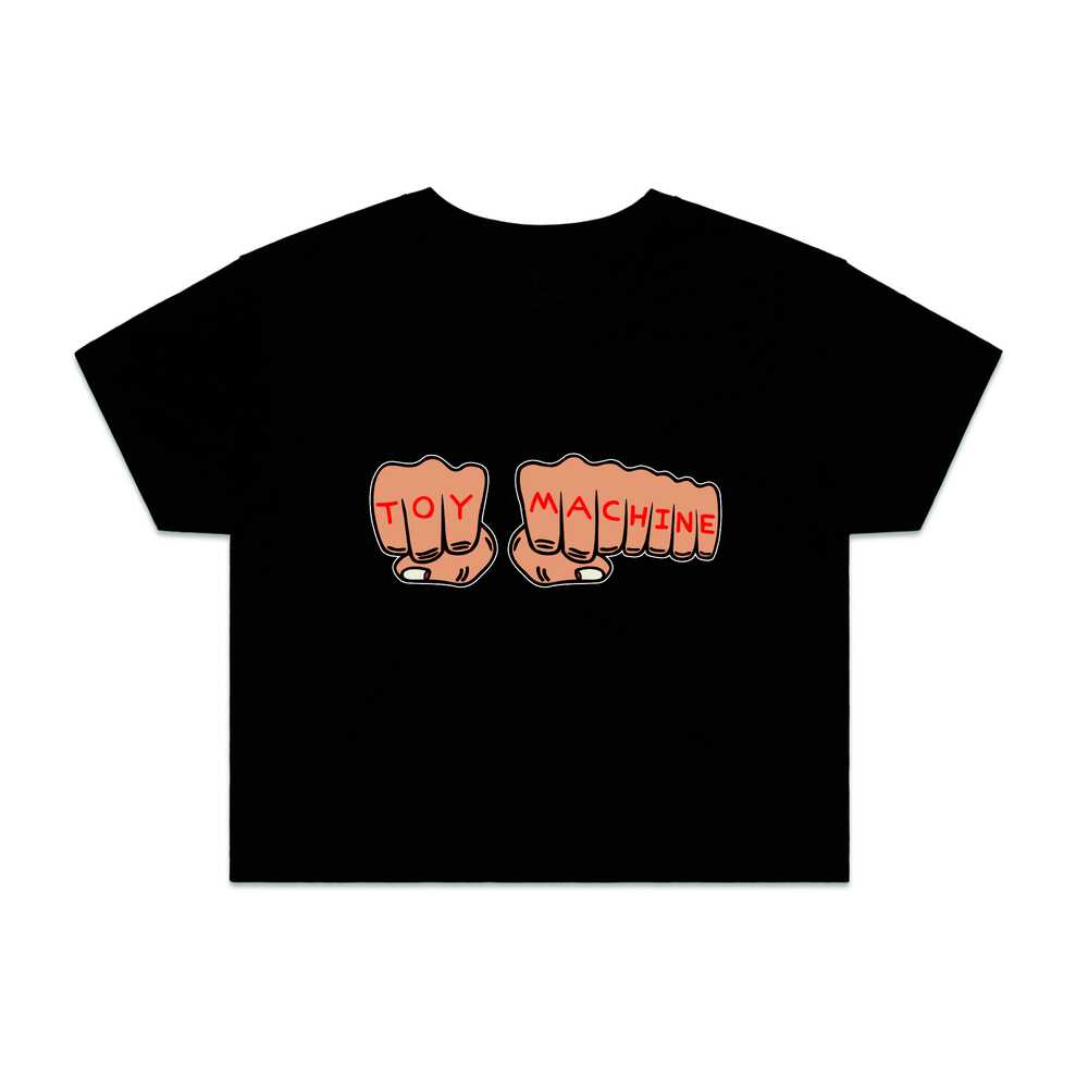 Toy Machine Women's Crop Tee Fists (XS) Black