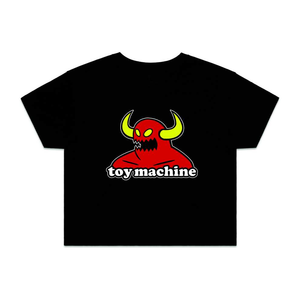 Toy Machine Women's Crop Tee Monster (XS) Black